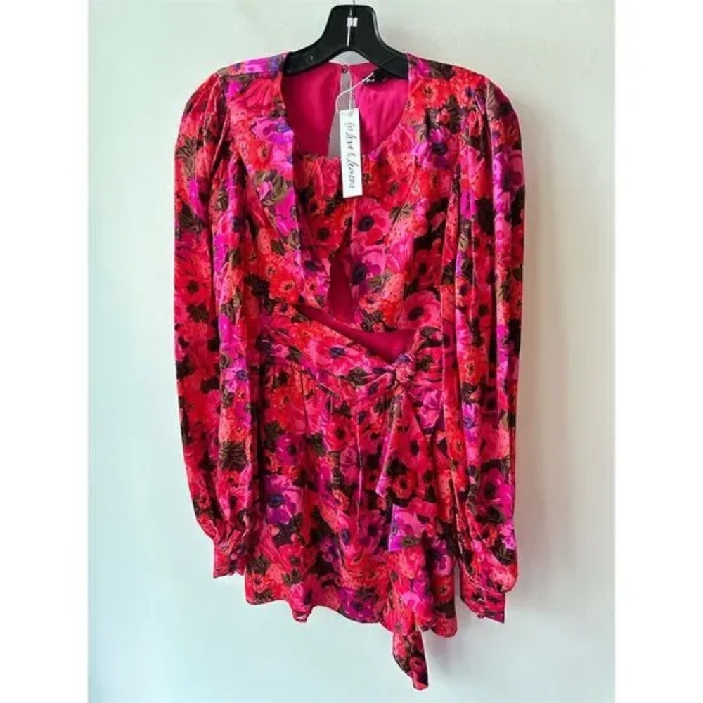 For Love & Lemons Lauren Floral Cutout Mini Dress Size XS NWT - Picture 8 of 14
